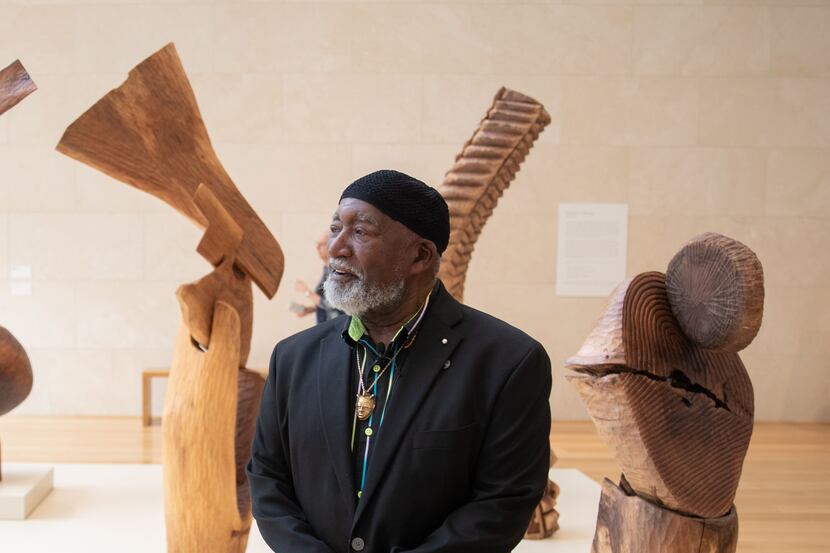 Artist Thaddeus Mosley at the Nasher Sculpture Center with his show, 'Thaddeus Mosley: Forest.'