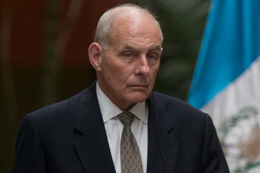 John Kelly, Secretario de Seguridad Nacional, en una conferencia en Ciudad de Guatemala el...