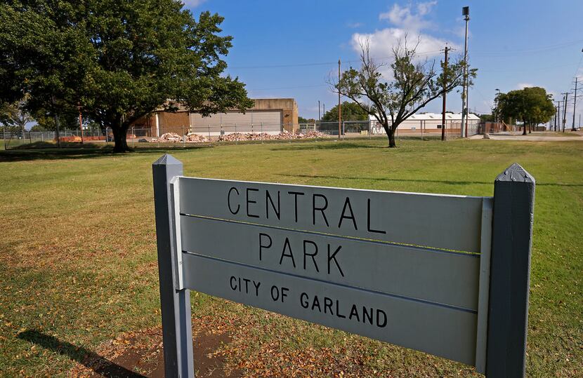 A Texas Air National Guard armory building in the background in Garland will be demolished...