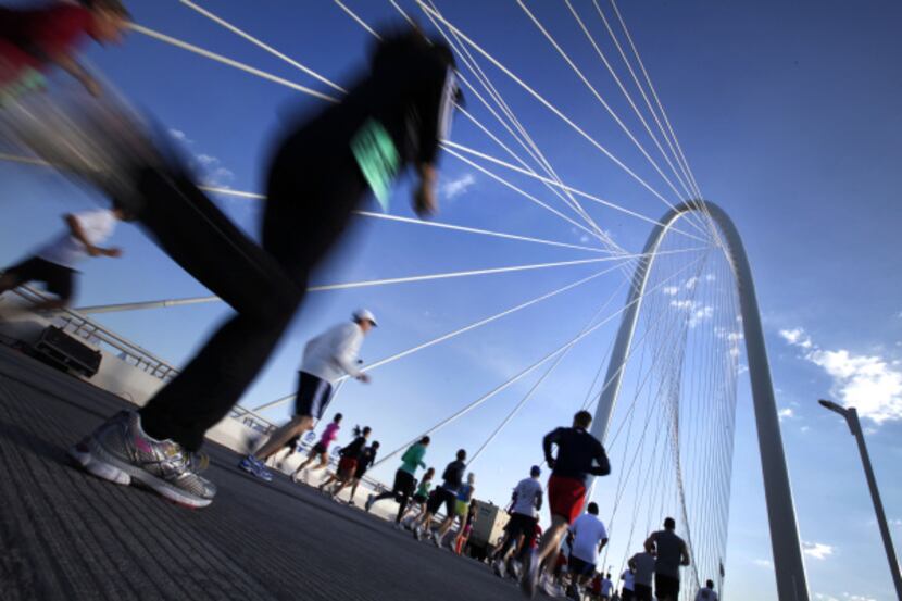The Trinity River Levee Run changed course this year with two crossings of the Margaret Hunt...