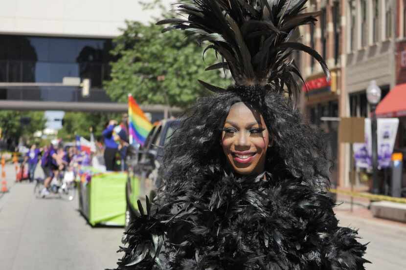 Thomas Keaton a.k.a. Sapphire Daze with the 1851 Club  participated in the 2014 Pride Parade...