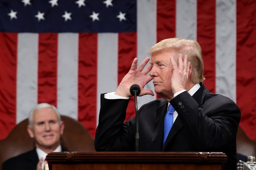 President Donald J. Trump delivers the State of the Union address on January 30, 2018.