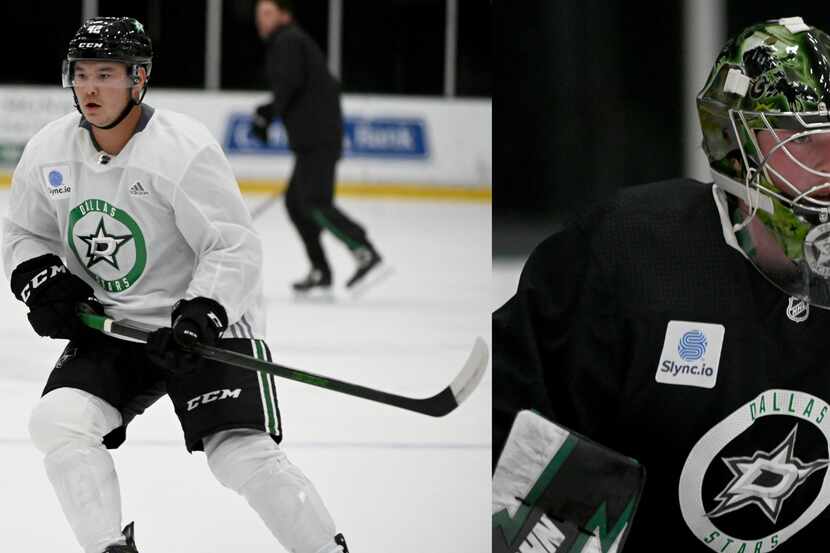 Stars prospects Jordan Kawaguchi and Adam Scheel.