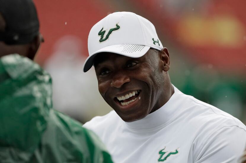 South Florida head coach Charlie Strong during the first quarter of an NCAA college football...