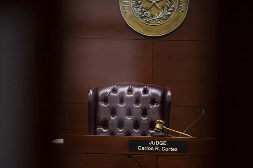 State District Judge Carlos Cortez empty chair at the 44th District Court at the George L....