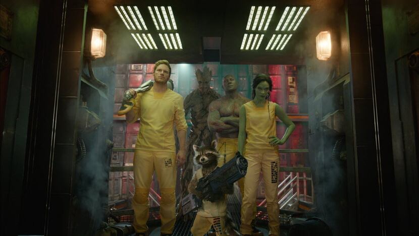 Marvel's Guardians Of The Galaxy are, from left, Chris Pratt as Star-Lord/Peter Quill, Vin...