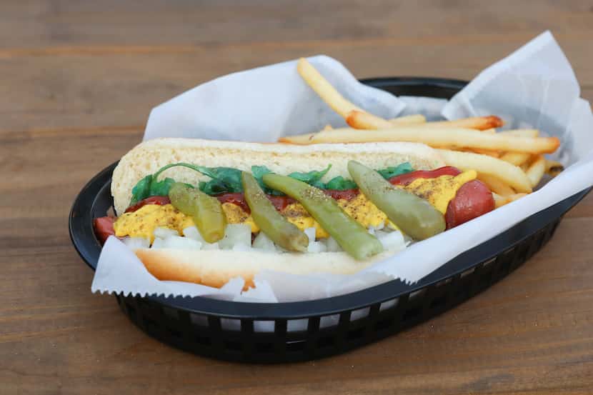 The Chicago Dog is served at Goodbye Horses on SMU Boulevard in Dallas.