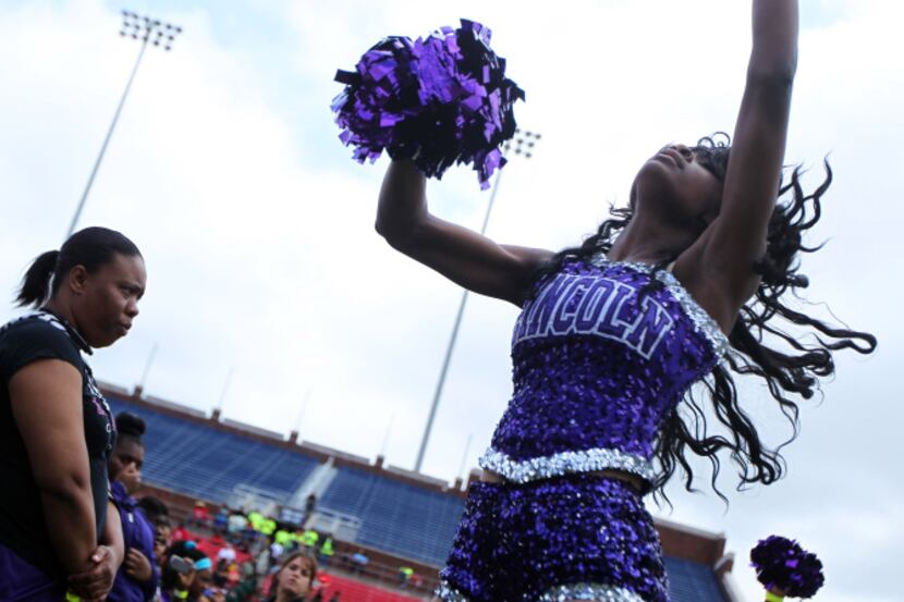 Lincoln High majorette Raven Carrington was among students who performed for the thousands...