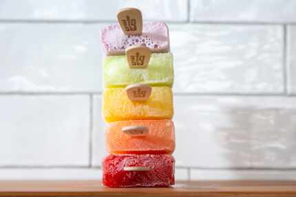 An array of popsicles from Picolé Pops in Deep Ellum is photographed in Dallas on Wednesday,...