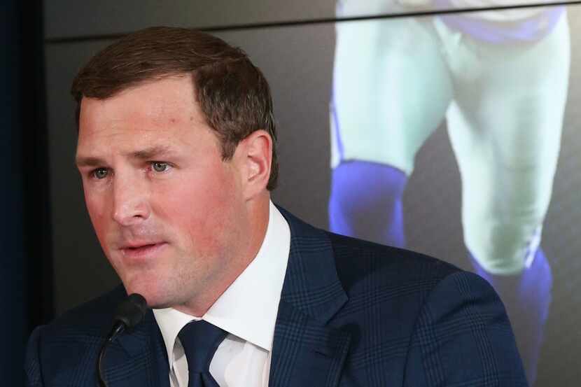 Dallas Cowboys tight end Jason Witten announces his retirement from the NFL during a news...