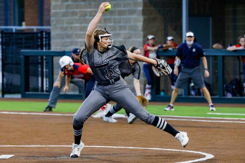 Guyer's Ranci Willis (18) pitches during the third inning of a District 5-6A game against...
