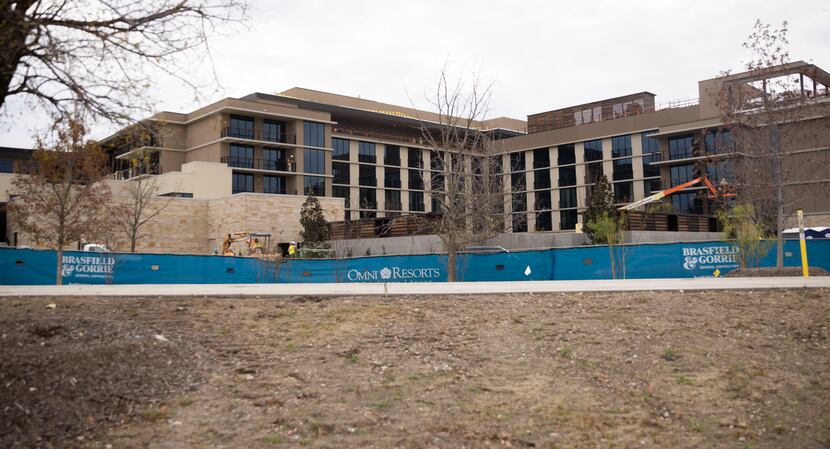 Construction is nearing an end at the Omni PGA Frisco resort in the Fields development.