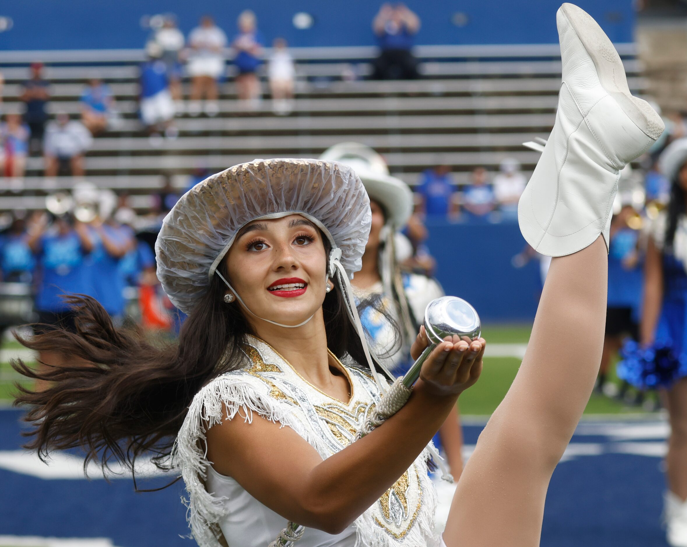 Temple High Kittens perform at the end of a game against McKinney High during a...