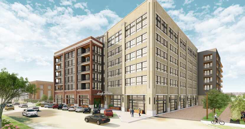 The eight-story Willow apartment building is under construction on the eastern edge of Deep...