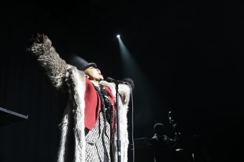 Erykah Badu performs at The Bomb Factory in Dallas, Texas on Saturday, Feb. 22, 2020.