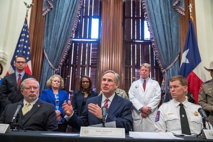Governor Greg Abbott declares a statewide public health disaster because of COVID-19, the...
