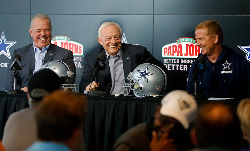 From left, Dallas Cowboys Executive Vice President, CEO, and Director of Player Personnel...