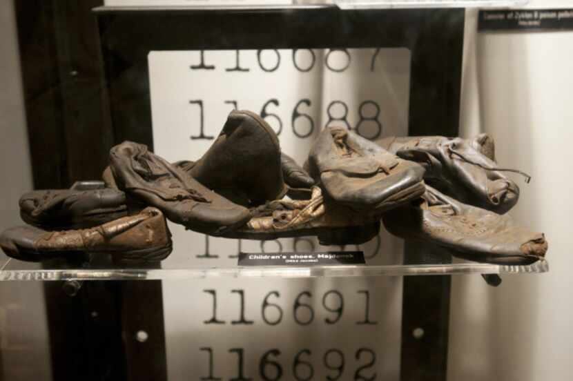 Children's shoes from the Majdanek concentration camp during the German occupation of Poland...