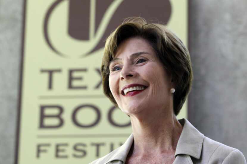 Laura Bush announces the lineup of the Texas Book Festival at a media event at her Dallas...