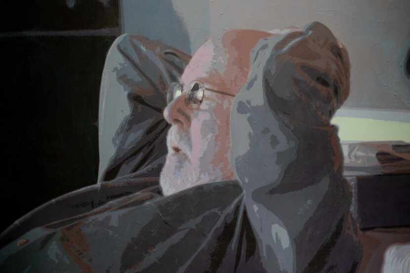 A painting of Murray Smither by artist Vida Rose Warren, photographed at Smither's home in...