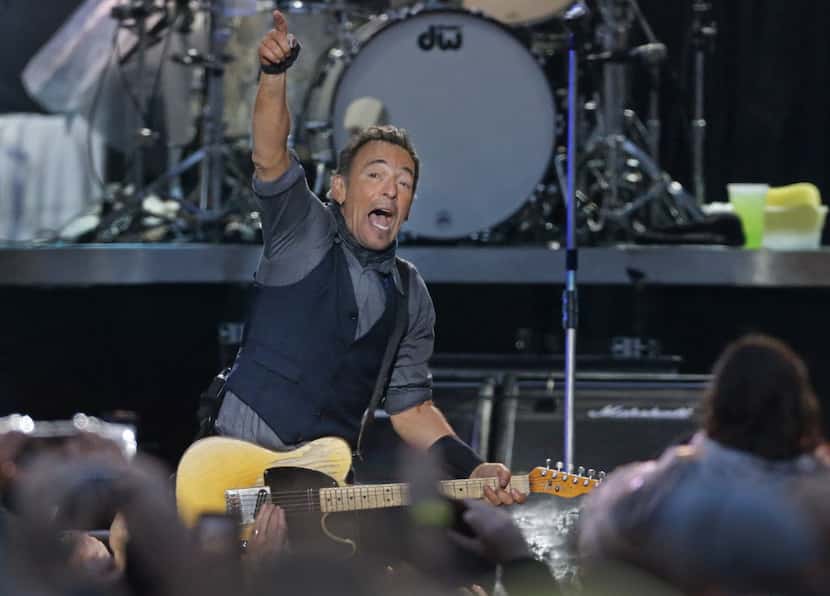 Bruce Springsteen and the E Street band perform the Van Halen hit "Jump" during the March...