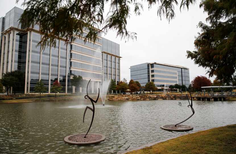 Sculptures off of Network Boulevard at Hall Office Park in Frisco.