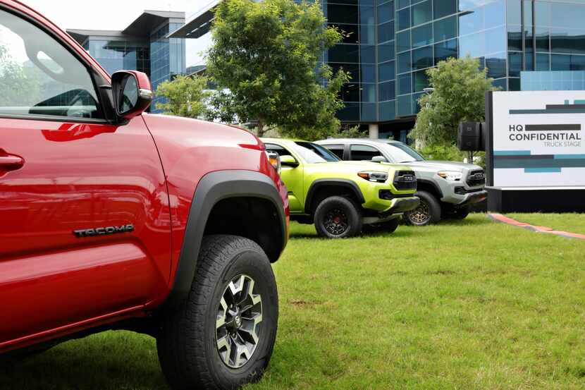 The new truck and SUV lineup photographed during a special press event at Toyota...