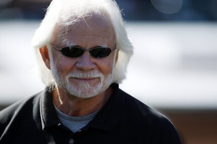 Former Oakland Raiders quarterback Ken Stabler watches pregame activities before an October...