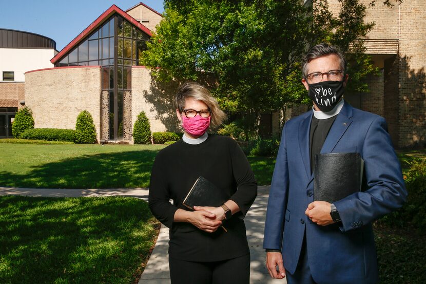 The Rev.  Casey Shobe and the Rev. Rebecca Tankersley  at the Episcopal Church of the...