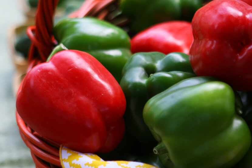 Bell peppers from Whitsell Farms at McKinney Farmers Market at the Chestnut Square Historic...