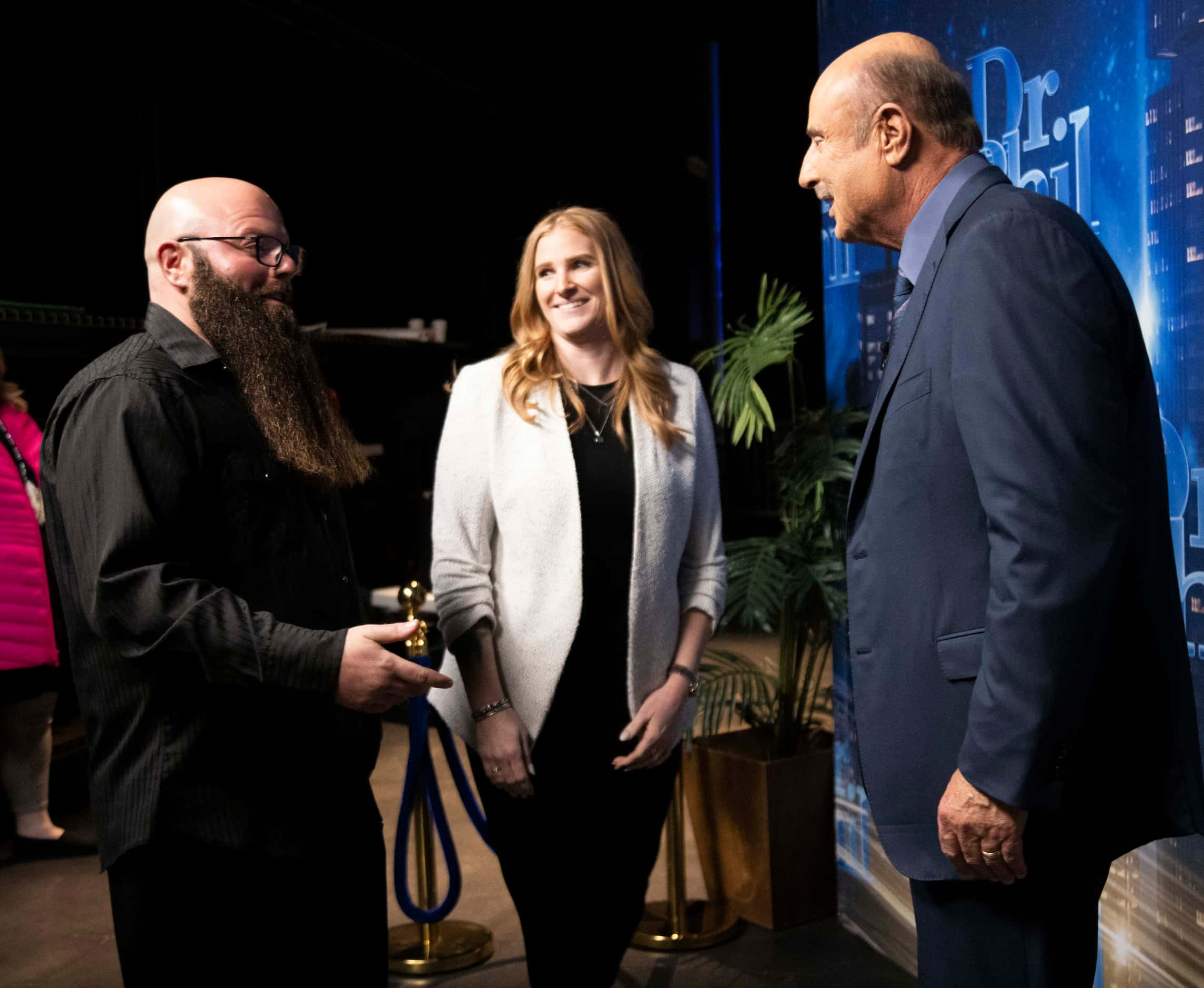 (From left) Shane Samas and girlfriend Hannah Runnels meet Phil McGraw, better known as Dr....