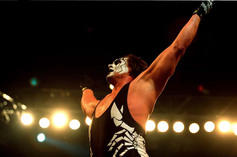 09 Oct 2000:  Sting celebrates after defeating Mike Sanders after their bout at the World...