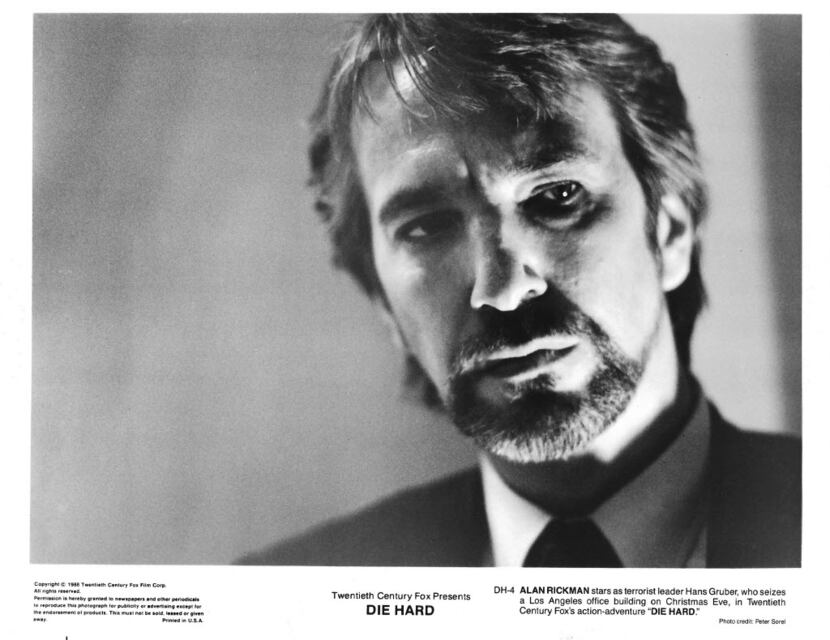 Alan Rickman in a 1988 handout photo for "Die Hard"