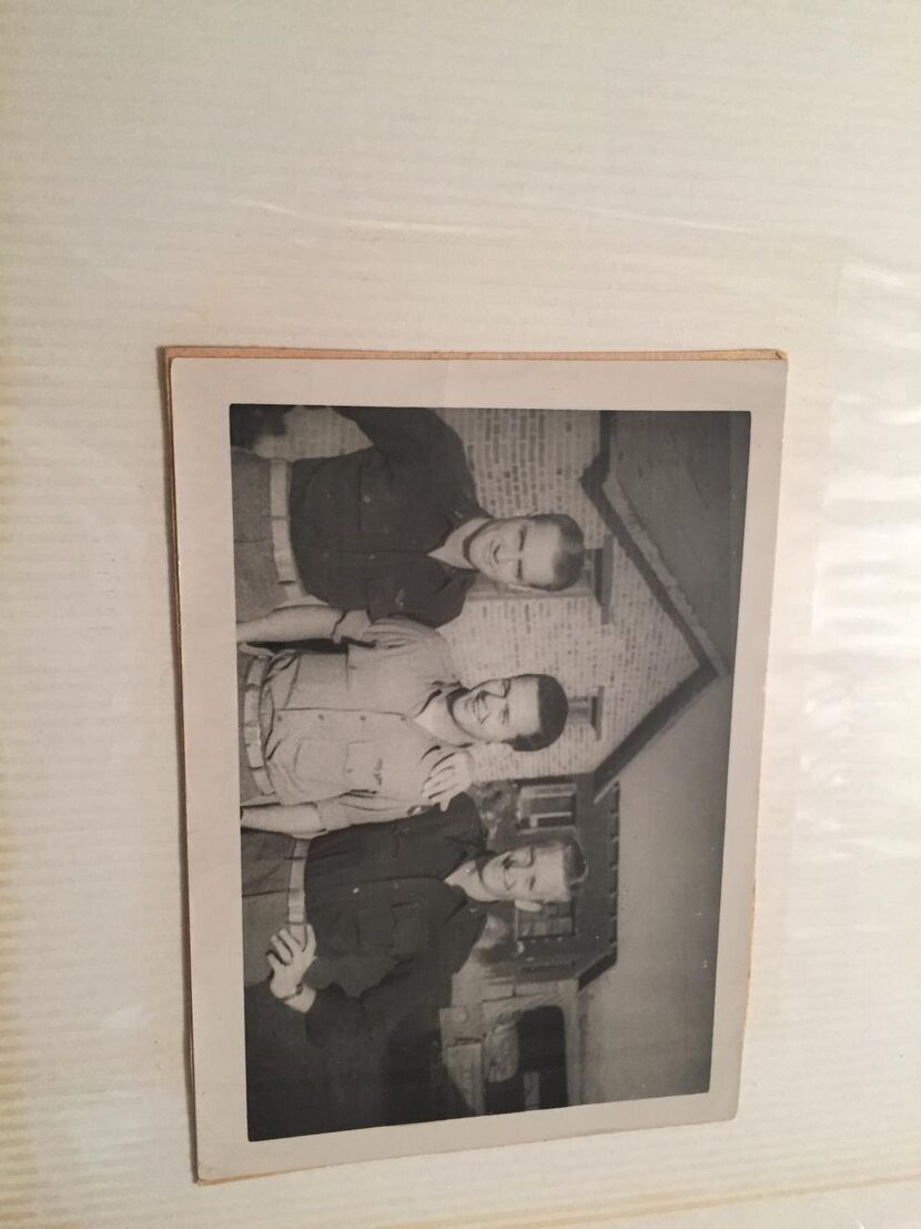 
Leroy Parramore (left) and fellow soldiers pilot Ted Stevens and navigator Hubert Skidmore...