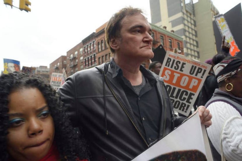 Director Quentin Tarantino participated in a rally against police brutality in October in...