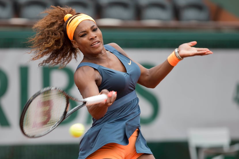 May 26, 2013; Paris, France; Serena Williams (USA) during her match against Anna Tatishvili...