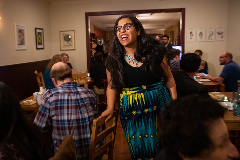 Texas' 24th Congressional Primary Democratic candidate Candace Valenzuela arrives at her...