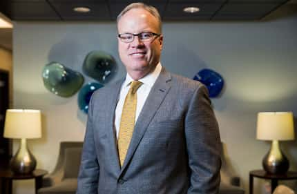 Jim Hinton, the CEO of Baylor Scott a& White Health, poses for a portrait in the lobby of...