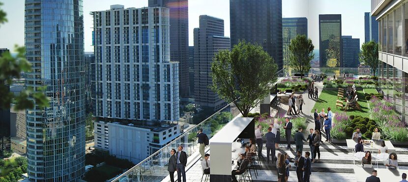 The Bank of America Tower at Parkside will have outdoor terraces on the upper floors...