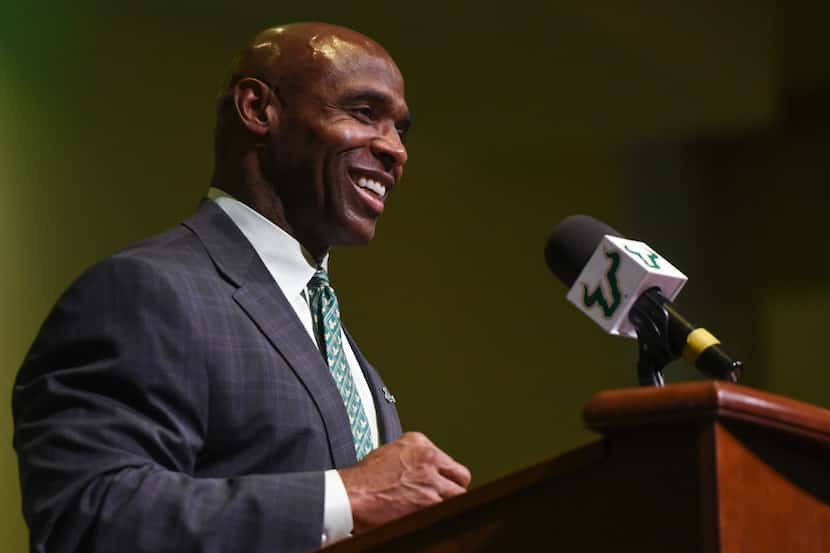 FILE - In this Dec. 15, 2016, file photo, South Florida's new football coach, Charlie...