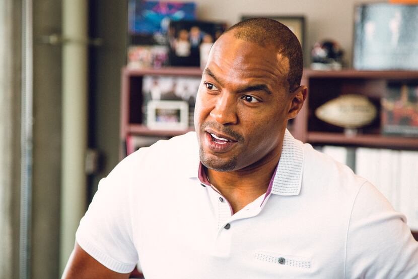 Former Dallas Cowboys safety great Darren Woodson during filming of his PSA for the College...