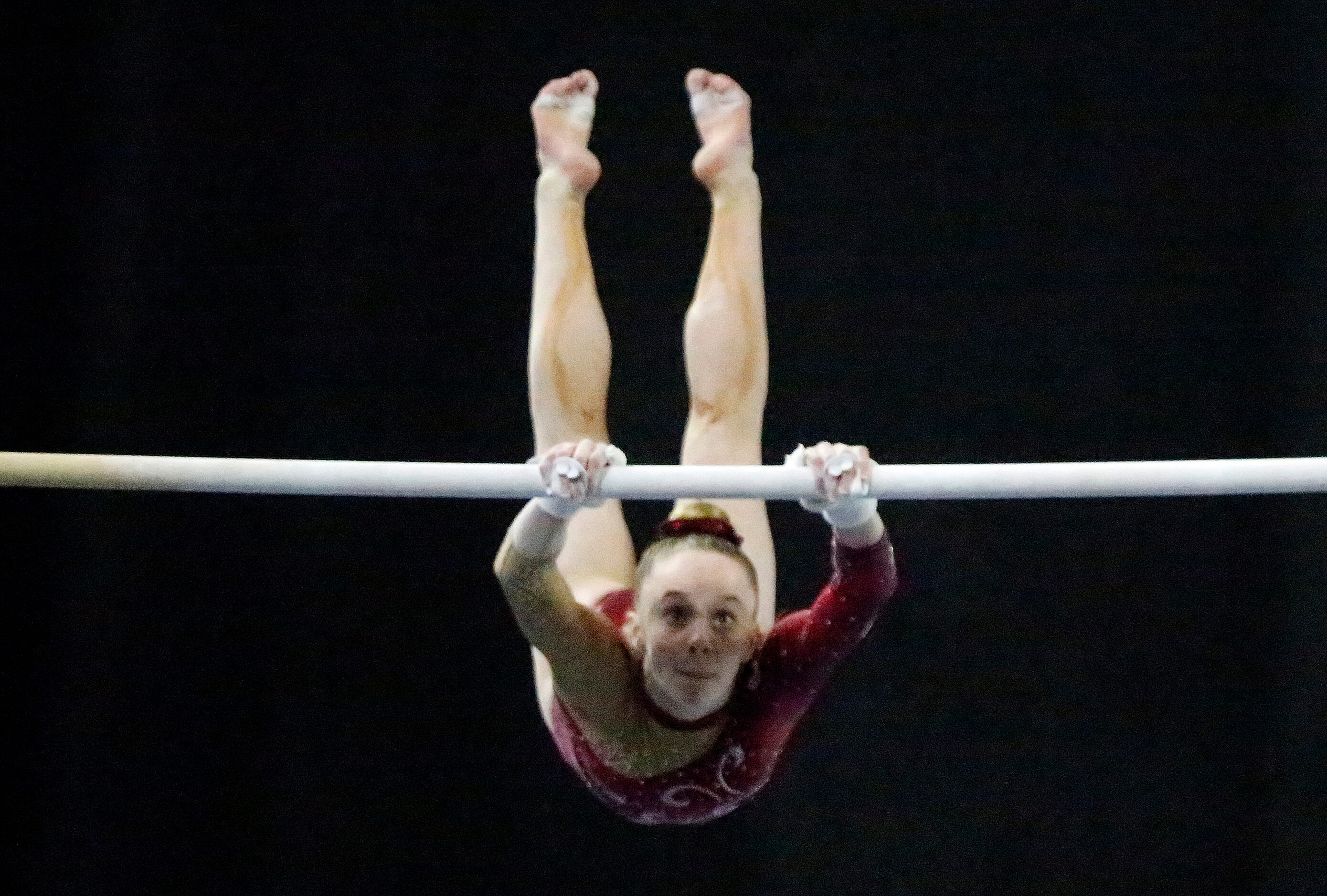 Nola Matthews with Airborne Gymnastics perfoms on the uneven bars during the USA Gymnastics...