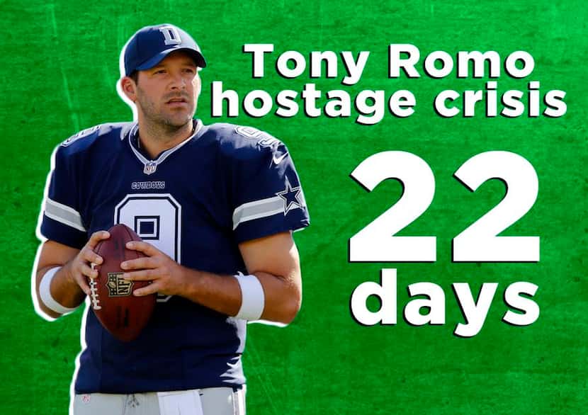 How much longer will the Tony Romo situation go? (Photo/illustration: The Dallas Morning News)
