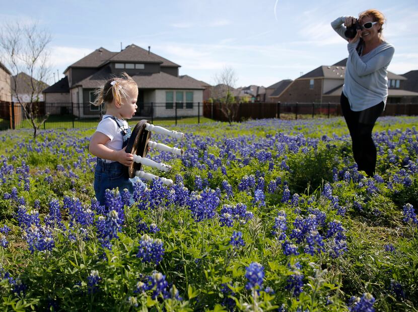 Penny Skaggs of Celina photographs her granddaughter, 2-year-old Kamryn McCarroll of...