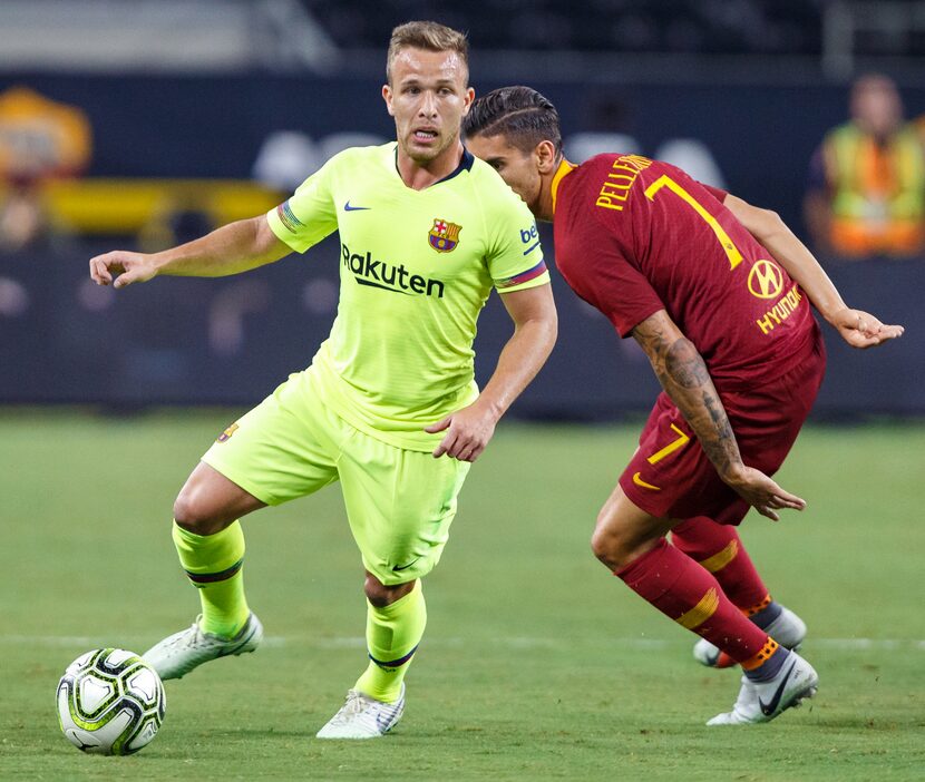 ARLINGTON, TX - JULY 31: Barcelona midfielder Arthur Melo (#4) during the International...