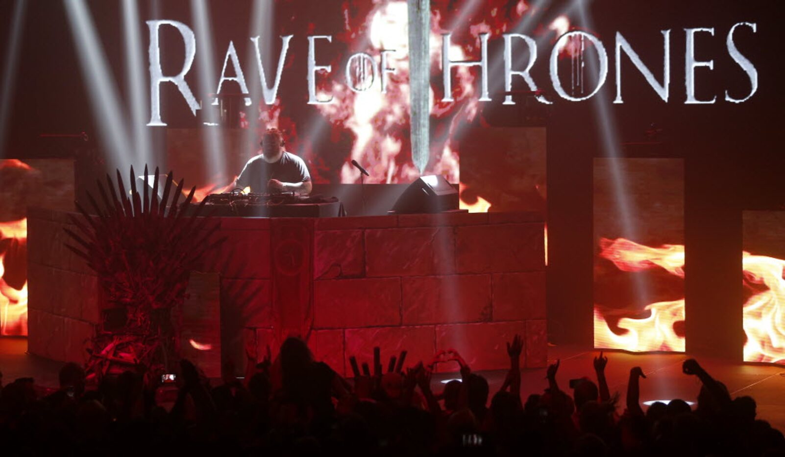 DJ Kristian Nairn, who played 'Hodor' in the HBO series 'Game of Thrones,' performs at The...