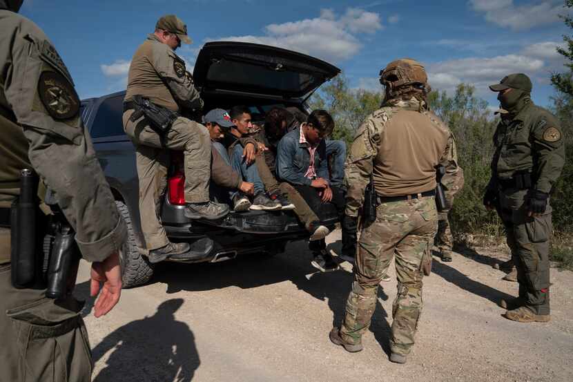 Texas DPS special agents apprehend five unauthorized migrants from Honduras who were caught...