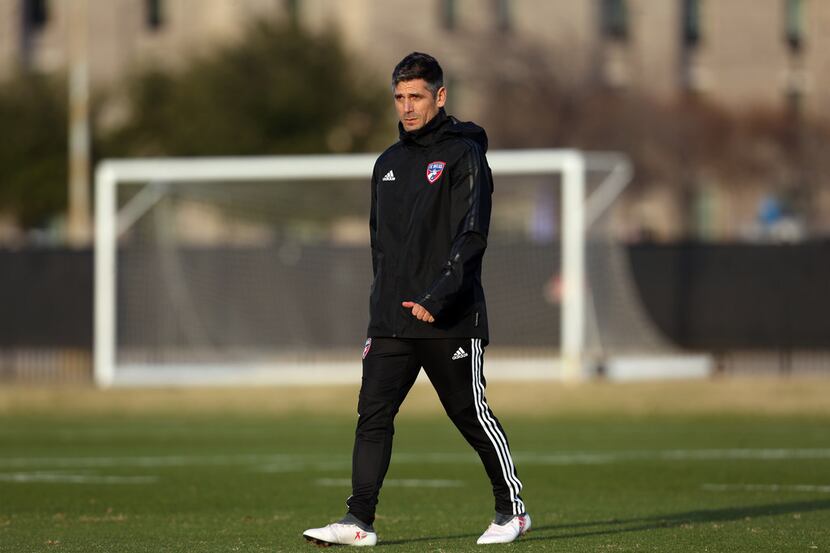 FRISCO, TX - January 21: Head Coach Luchi Gonzalez of FC Dallas Team during the first...
