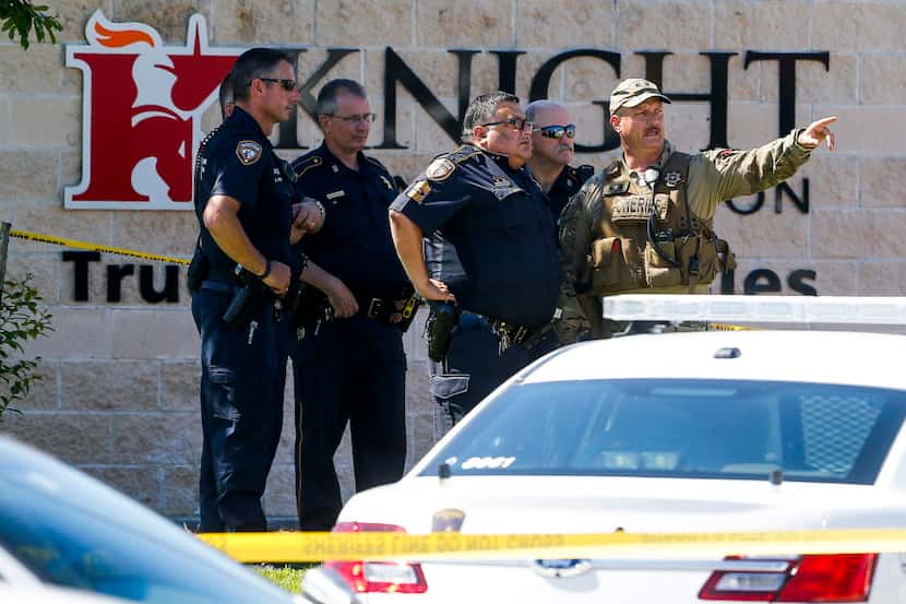  Sheriff's deputies surround Knight Transportation in Katy after an employee who was...