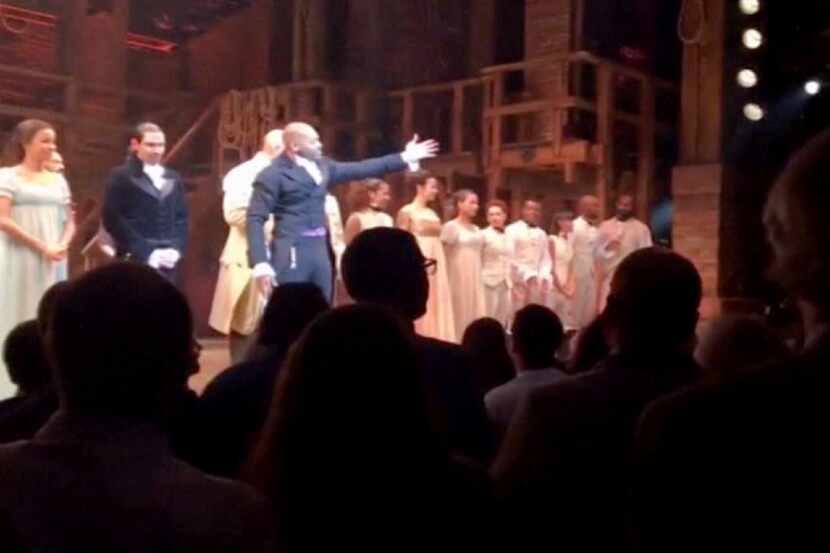 In this image made from a video provided by Hamilton LLC, actor Brandon Victor Dixon who...